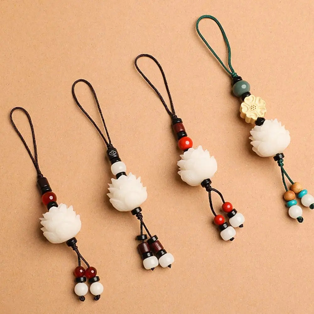 Porte-clés Lotus Japonais en Résine et Perles